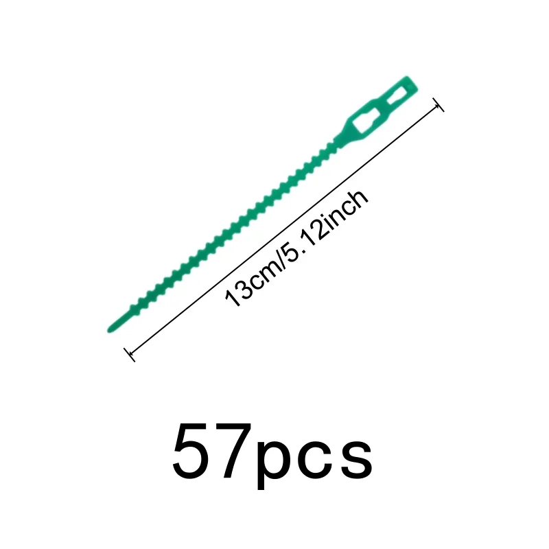 57pcs13cmFishbone Cable Tie SelfLockDesignEasyAdjustReusable Suitable forGardeningClimbing VinePlant、TomatoVine、FlowersStemFi