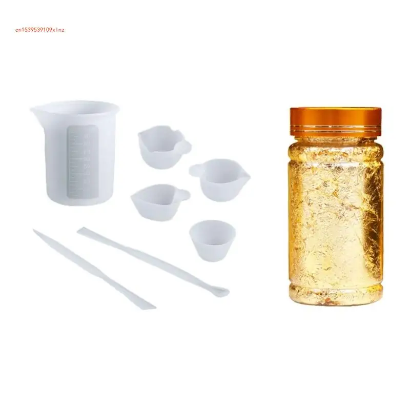 Epoxy Split Cup Silicone Cup Mixed Measure Cup Stir Stirring Rods Epoxy Liquid Paint Mixing Stirrer for DIY Craft