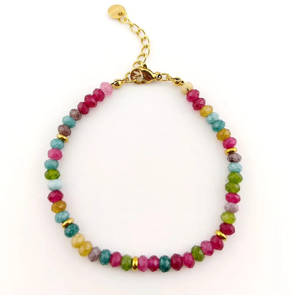 HUIDANG Bead Bracelet Woman Pulsera Armband Colorful Green Stone Bead Bracelet New In 2025 - Image 3