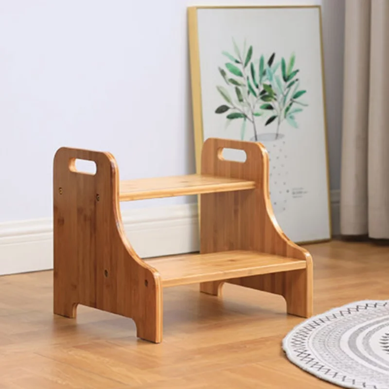 

2-ступенчатый табурет для ног, табурет из цельного дерева, ступенька для кухни, стиральная машина, подъемный табурет, табурет-ступенька, дизайн для дома, практичное новое поступление