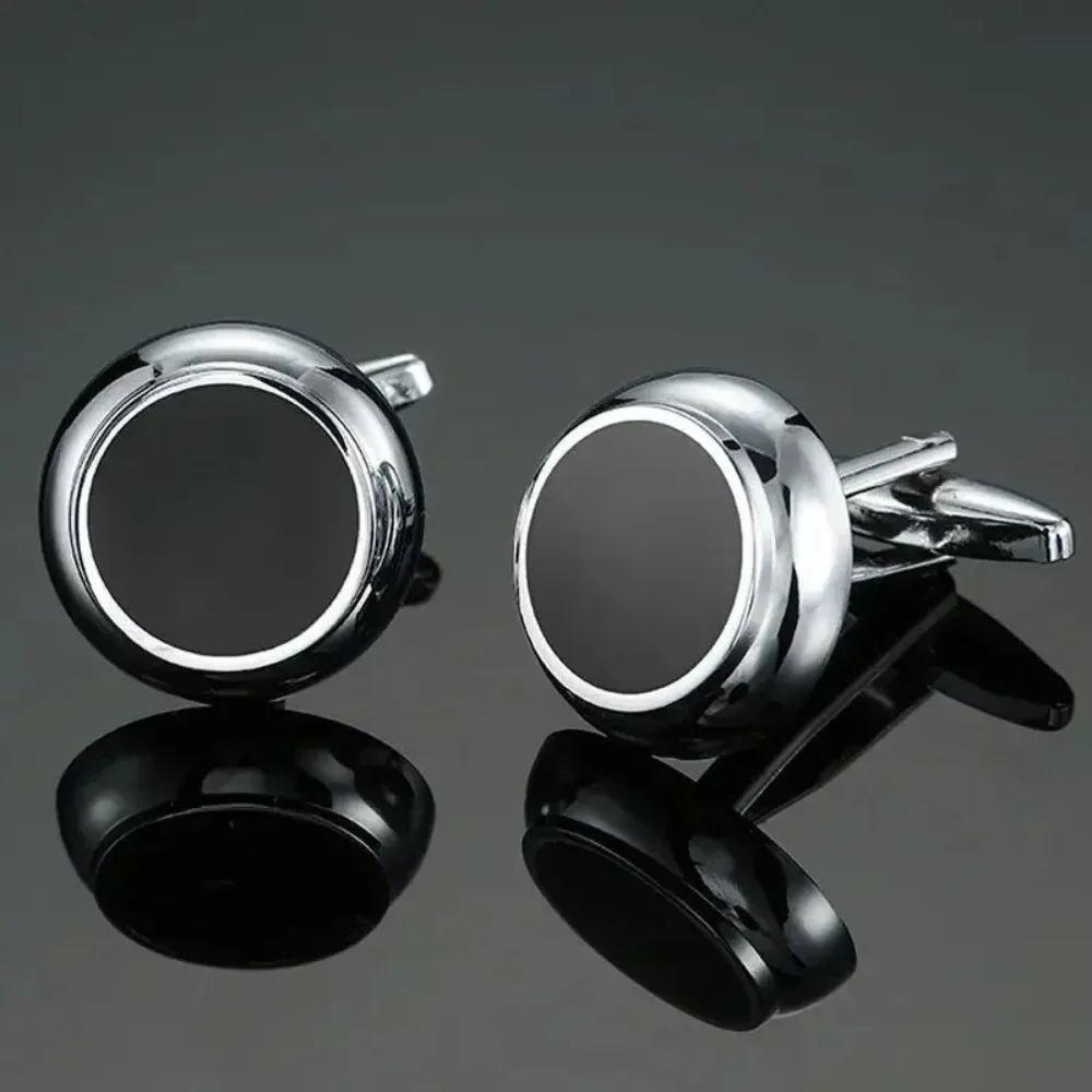 Simple Laser Glossy Copper Metal Cufflinks for Men\'s Fashion French Cuffs Buttons Women\'s Travel Party Dress Accessories Gifts