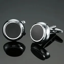 Simple Laser Glossy Copper Metal Cufflinks for Men's Fashion French Cuffs Buttons Women's Travel Party Dress Accessories Gifts