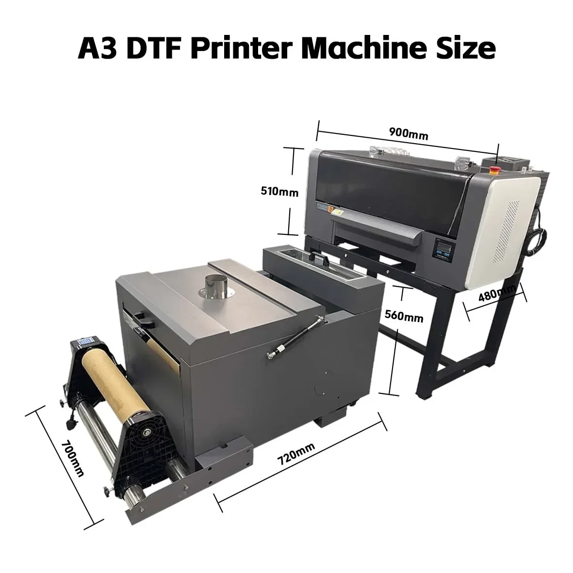 Dual head epson xp600/i3200/i1600 DTF Printer set 30 cm transfer A3 inkjet printers dtf tshirt printing machine with shaker