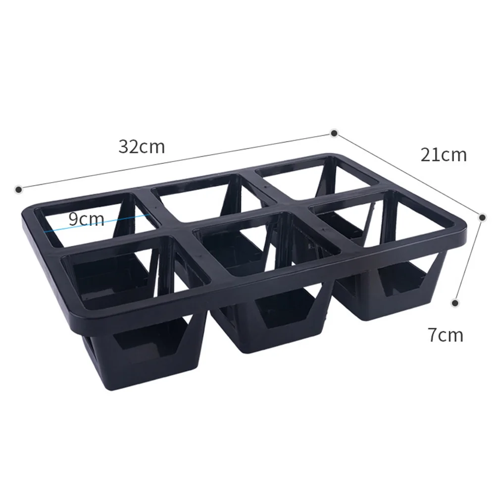 3Pcs Plastic Multi Compartment Planter Trays for Succulents Cactus Small Flowers Breathable Water Resistant Plant Holder Bracket