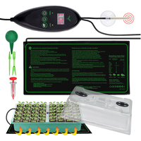 48 Cells Seedling Trays Germination Box with 30W Heating Warm Mat Indoor Seeds Starter Tray Kit Adjustable Temperature Humidity