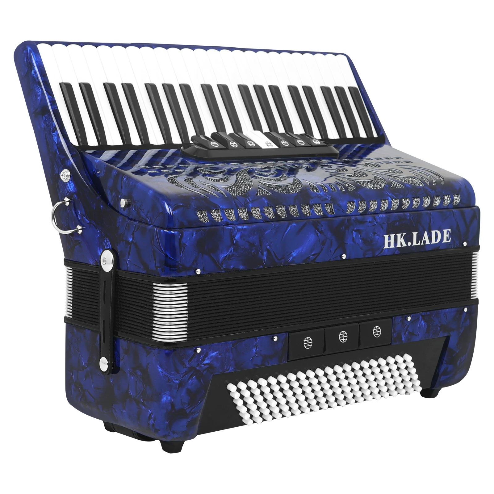 HK · LADE Blue Accordion 41 Key 120 Bass 7 Keyboard Voice Professional Bayan Accordion for Performance Keyboard Instrument