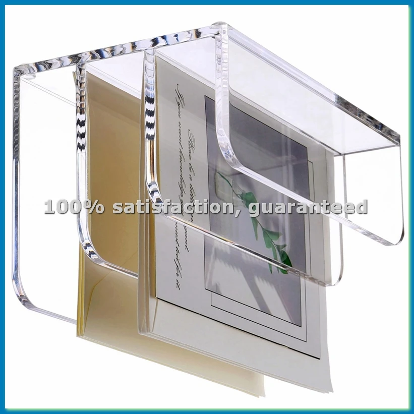 3 Compartments Mail Organizer Letter Holder for Desk ,Vertical Letter Holder,File Sorter Acrylic Desk Organizer-ABWY