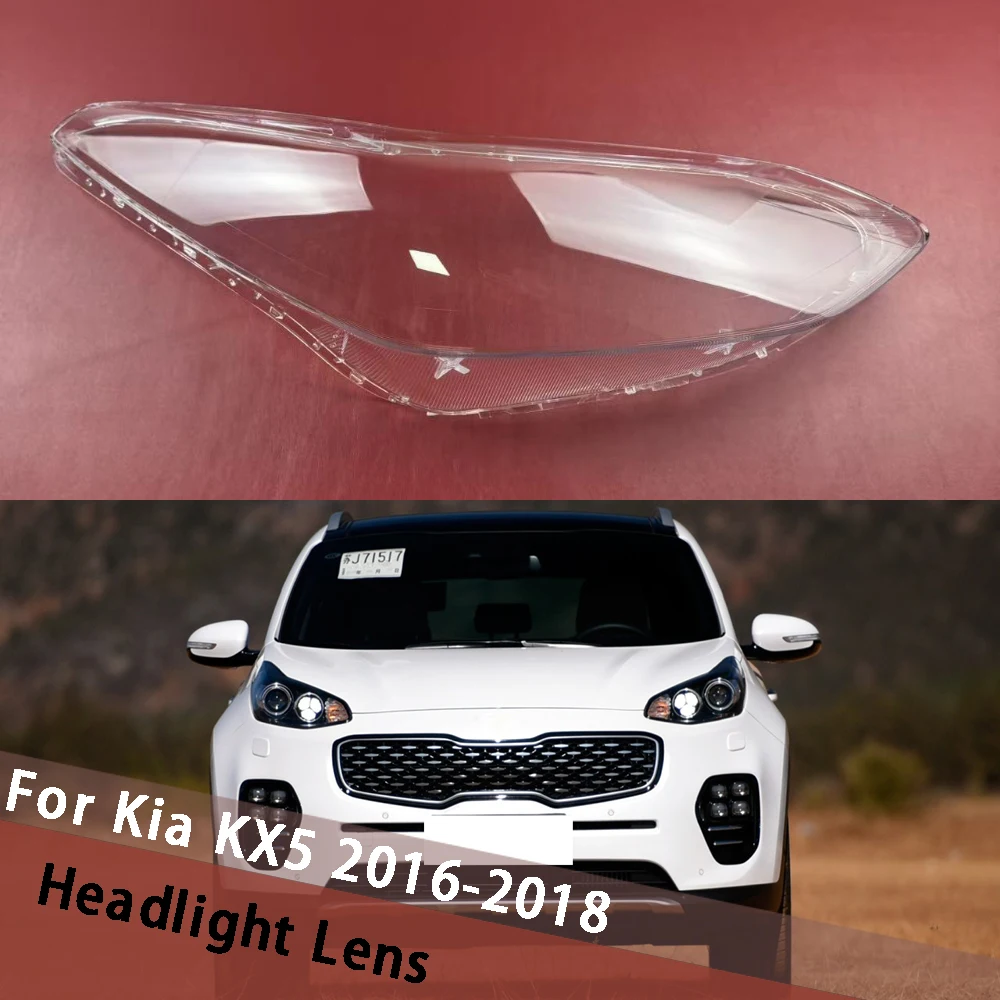 

For Kia KX5 2016 2017 2018 Car Accessories Headlamp Housing Lamp Cover Transparent Lampshade Headlight Shell Lens Plexiglass