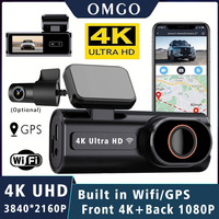 UHD 4K 3840*2160P Dash Cam WIFI Car DVR Camera Video Drive Recorder Dashcam Dual Lens Black Box 24 Hour Monitoring Night Vision