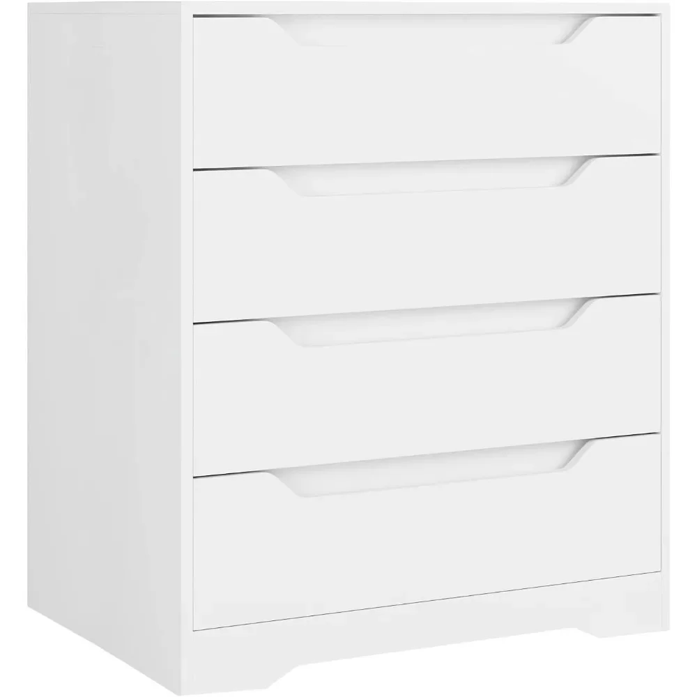 

Modern 4 Drawer Dresser with Cut-Out Handles, Accent Storage Cabinet for Living Room, Entryway, Hallway