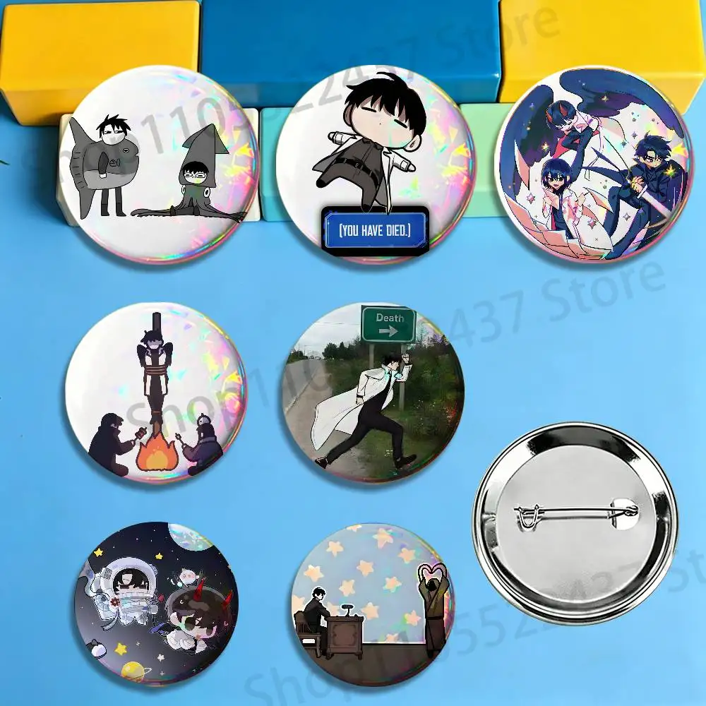 Anime Cute K-Kim Dokja ORV Round Pins Cartoon Brooches Stylish Ornament Badge for Backpack Accessorys Gifts