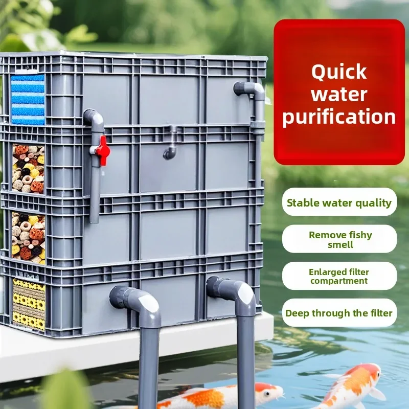 

turnover box fish tank filter water purification circulation three-in-one system fish tank filter box