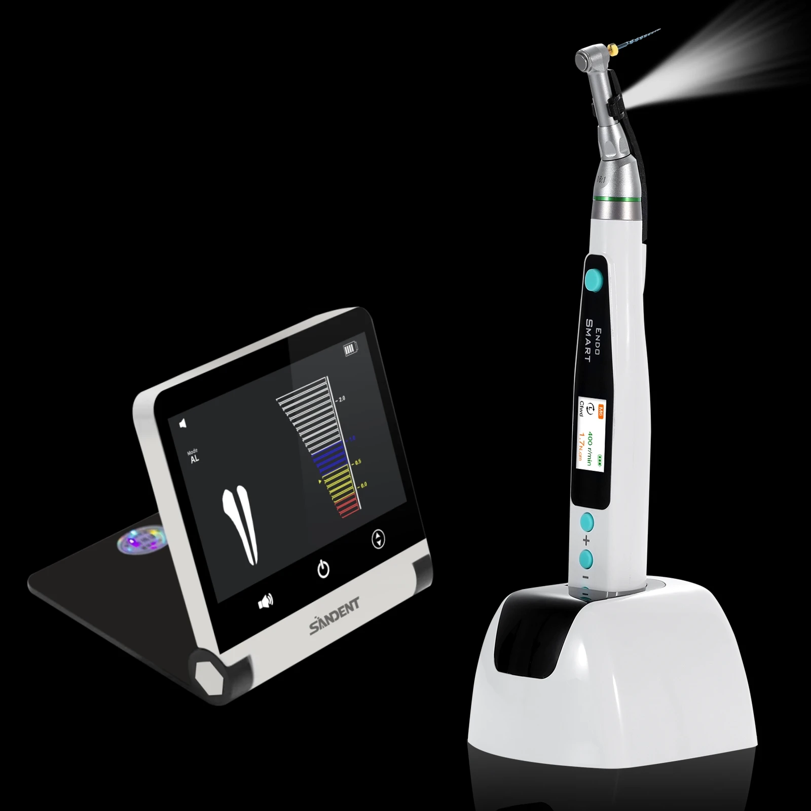 

Dental Endodontic Cordless Mini LED Endo Motor 16:1 Contra Angle Handpiece/Root Canal Finder Apex Locator