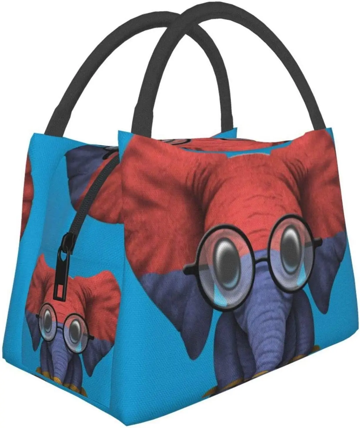 

Portable Insulated Lunch Bag Baby Elephant Glasses Armenian Flag Tote Bento Bag for Office School Hiking Beach Picnic Fishing