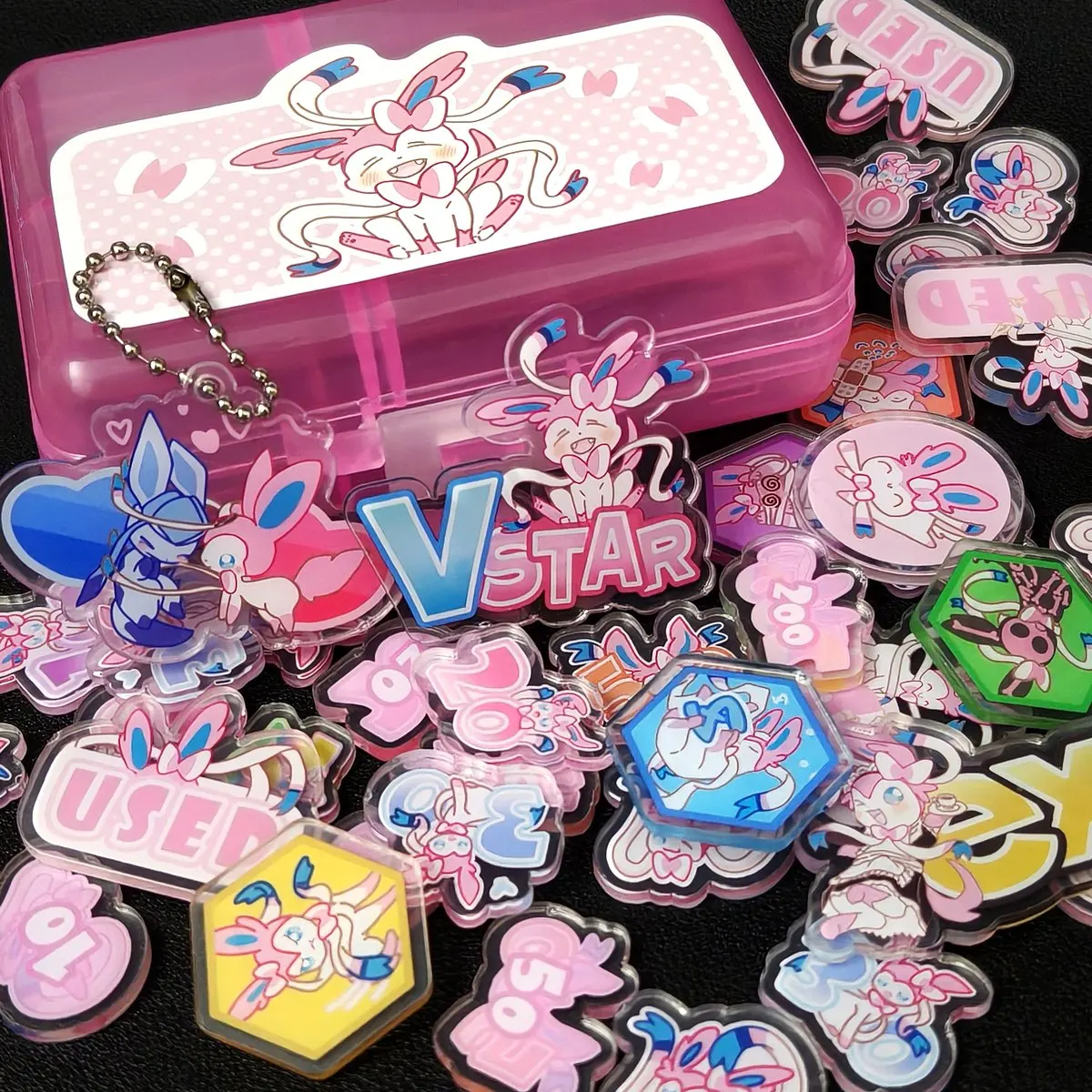Diy Self Made Sylveon Damage Counter Sylveon Board Game Card Battle Accessories Damage Counter Anime Cards Gift Toys