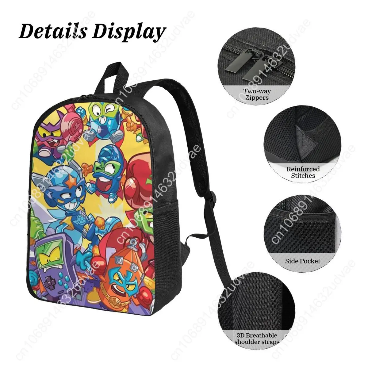 Superthings Backpack Student Boys Girls BookBag School Bag Computer Shoulder Bags 3ps Insulated Lunch Bag Pencil Case