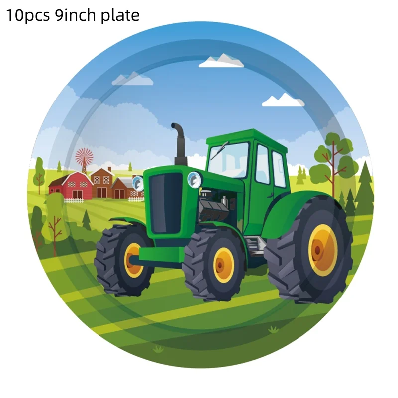 Grüne Traktor-Tischdecke, Geburtstagsdekoration, Einweg-Tischdecke, Auto-Tischdecke für Kinder und Jungen, Geschenk, Partyzubehör – Detail 2