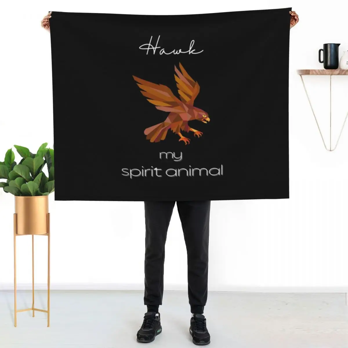 Hawk totem spirit animal Framed Print Throw Blanket Furrys Hairy bed plaid Baby Softest blankets ands Blankets