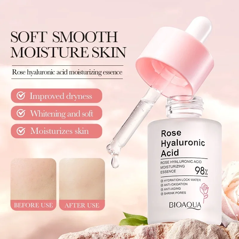 Rose Hyaluronic Acid Facial Essence Moisturizing Whitening and Improving Dry Skin 30ml