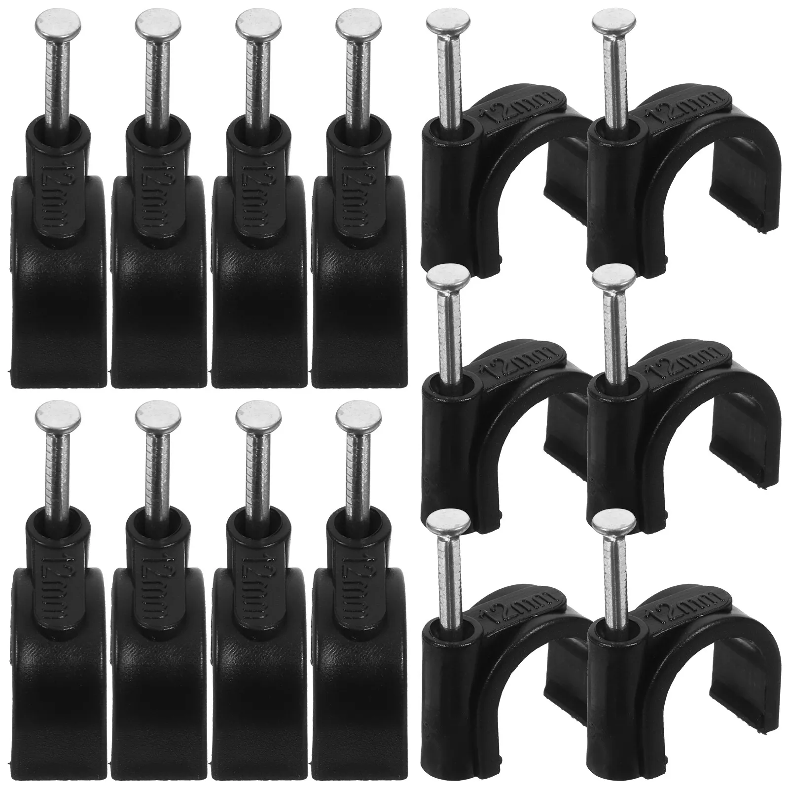 100pcs Circular Pipe Clamps Half Clamp Fixing Tools With Nails For Tubing Support J Hooks Clamps Fasteners Hardware Fittings - view 3