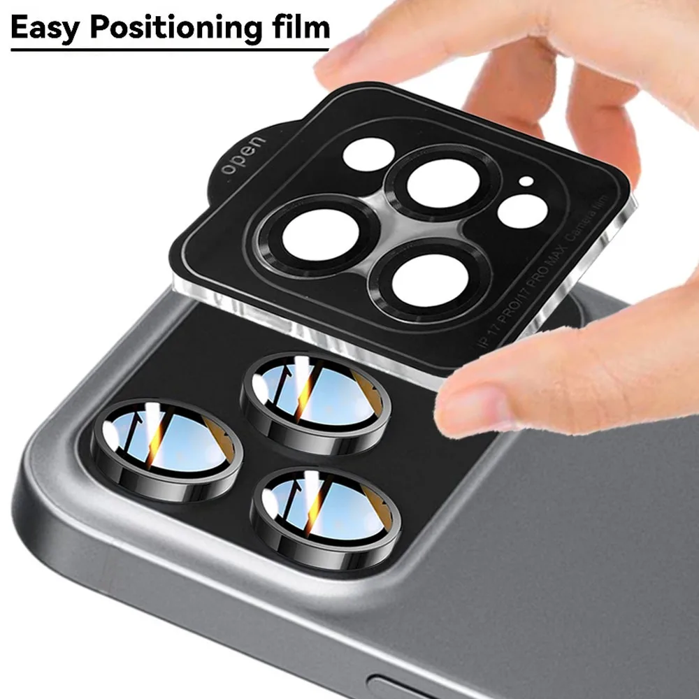 For iPhone 17 Pro Max Air Metal Ring Camera Len Protector Anti-Scratch HD Camera Lens Protective Tempered Glass for iPhone 17Air