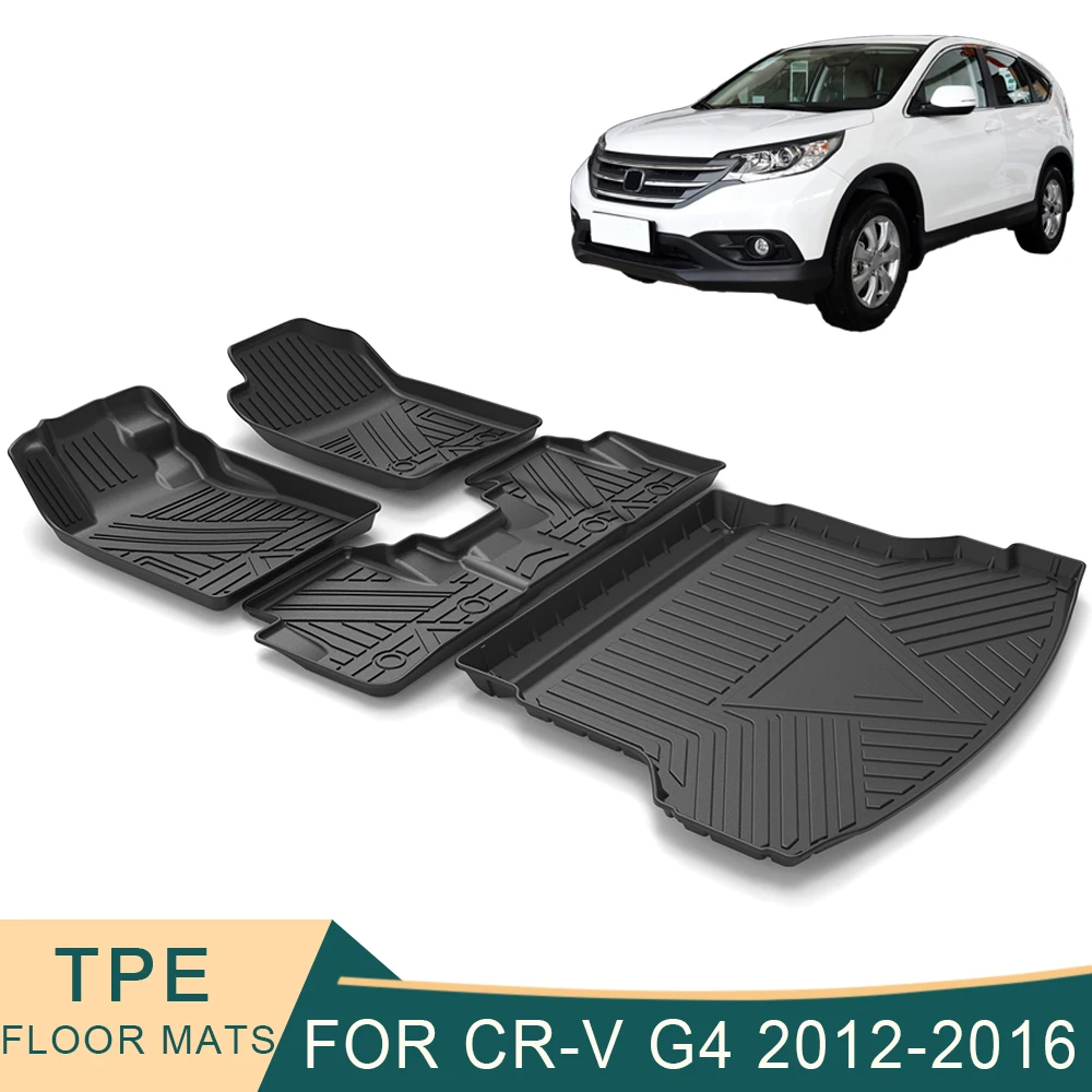 혼다 CR-V G4 2012-2016 자동차 바닥 매트 모든 날씨 TPE 발 매트 무취 패드 방수 트레이 매트 인테리어 액세서리 