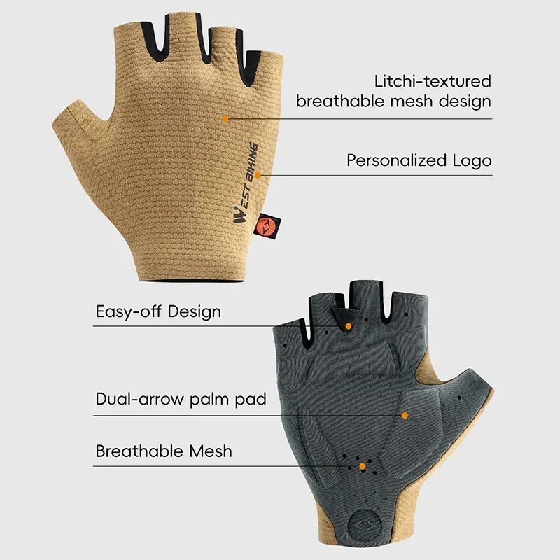 

WEST BIKING Cycling Gloves Half Finger Summer Non-slip Shockproof Bike Gloves Men And Women Outdoor Sports Gel Bicycle Gloves