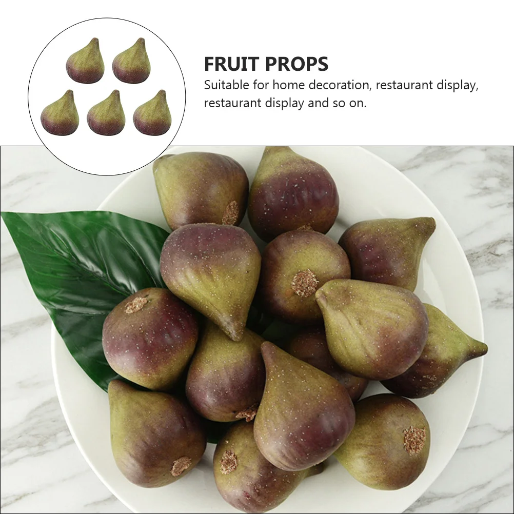 5 Pcs Decor Fruits Fig Model Toy Plaything Charm Store Props Children Green Shop Models Simulation