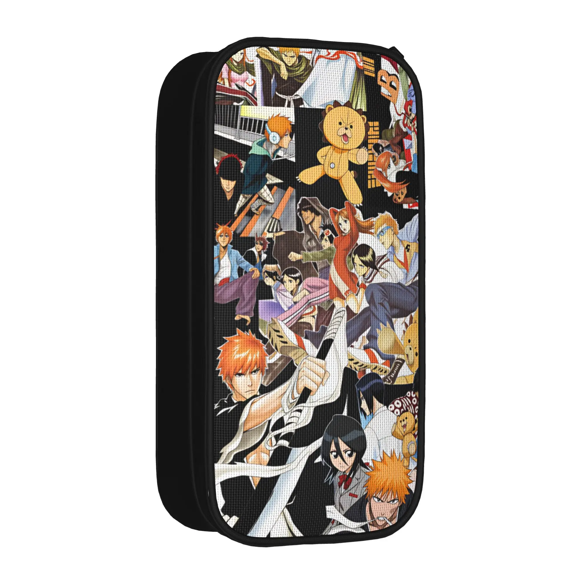 B-Bleachs Characters Pencil Case  Canvas Pen Box Child Aesthetic University School Pencil Cases Stationery Organizer