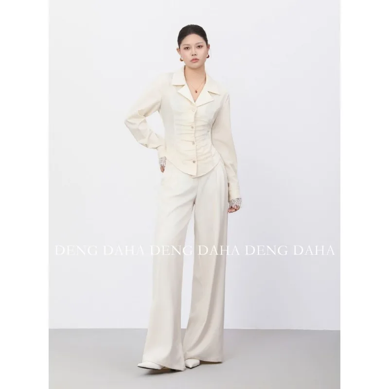 Women's Clothing 2025 Spring New Irregular Slim Shirt Tops Blouses