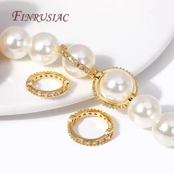 Trendy Brass with Zircon Circle Bead Frames 18K Gold Plated Metal Through Hole Bead Frame Connectors DIY Jewelry Making Supplies