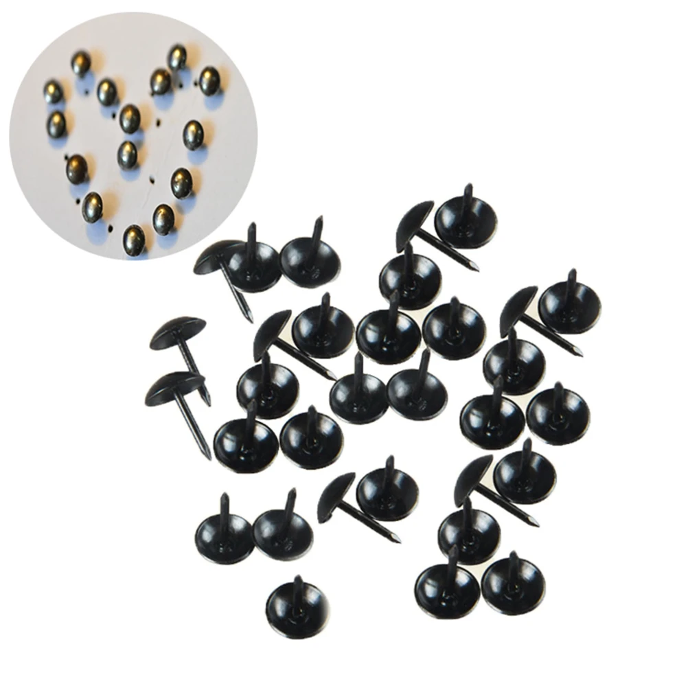 300 قطعة من البلاستيك الإبهام المسامير السوداء الرجعية رسم دبابيس مستديرة رئيس دفع دبابيس للمنزل مدرسة مكتب نشرة العرض