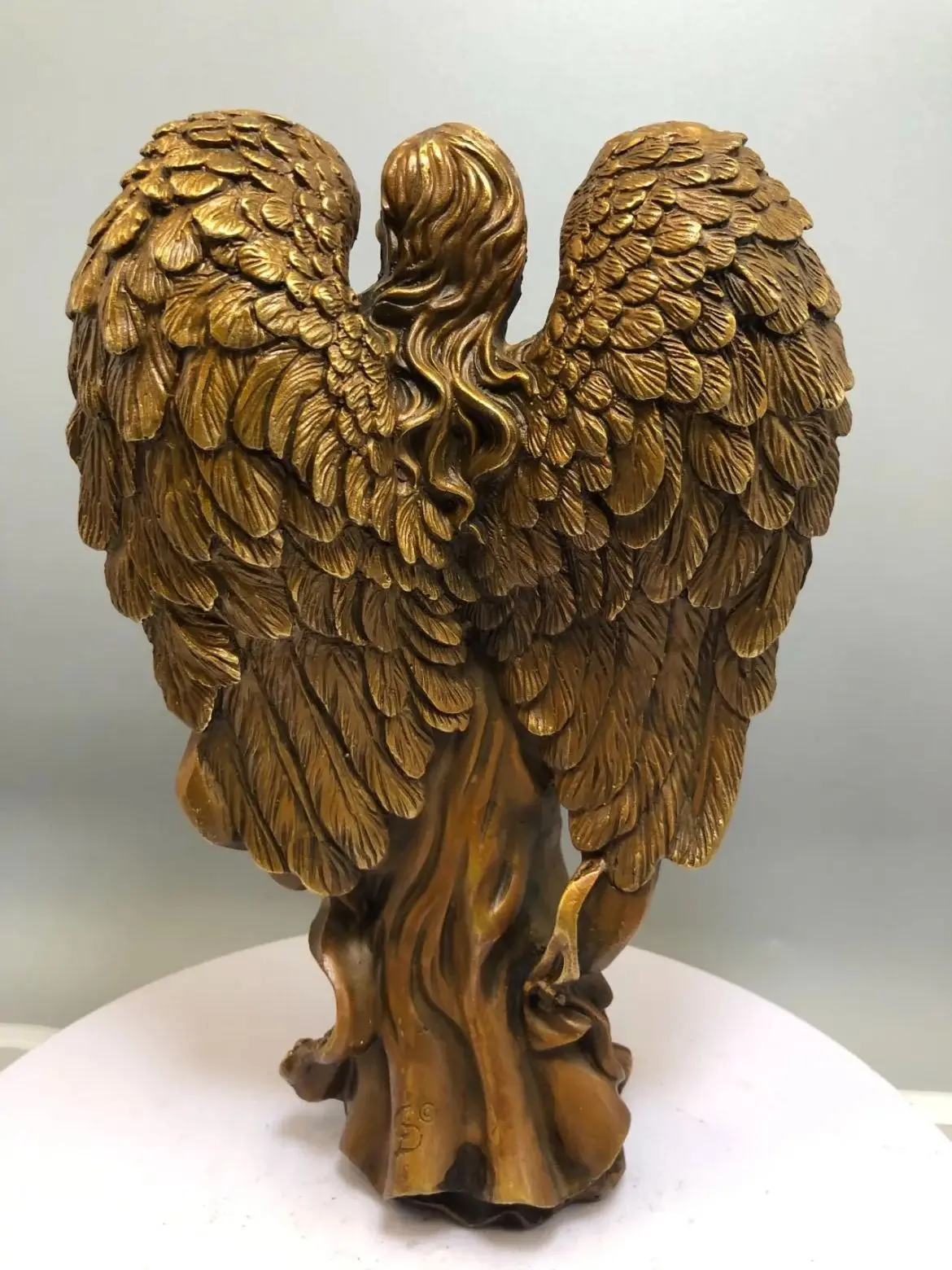 Old collection classical art Christianity Catholicism bronze sculpture statue Angel statue Warm embrace copper ornament art