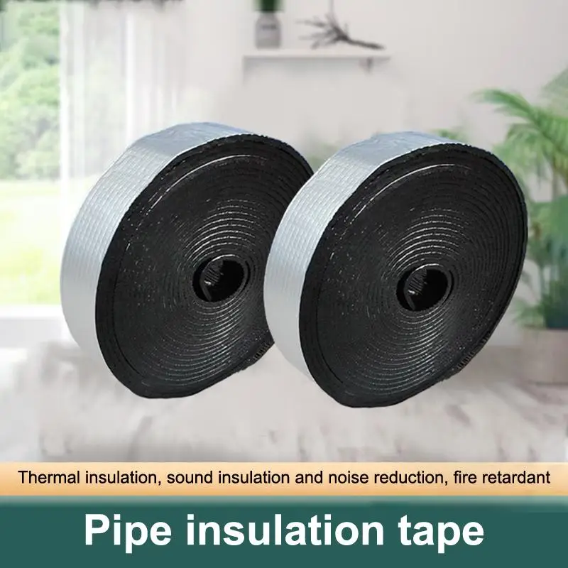 10m Self Adhesive Pipe Insulation Tape Heat Soundproof Fire Resistant For Home Heating Plumbing Repair