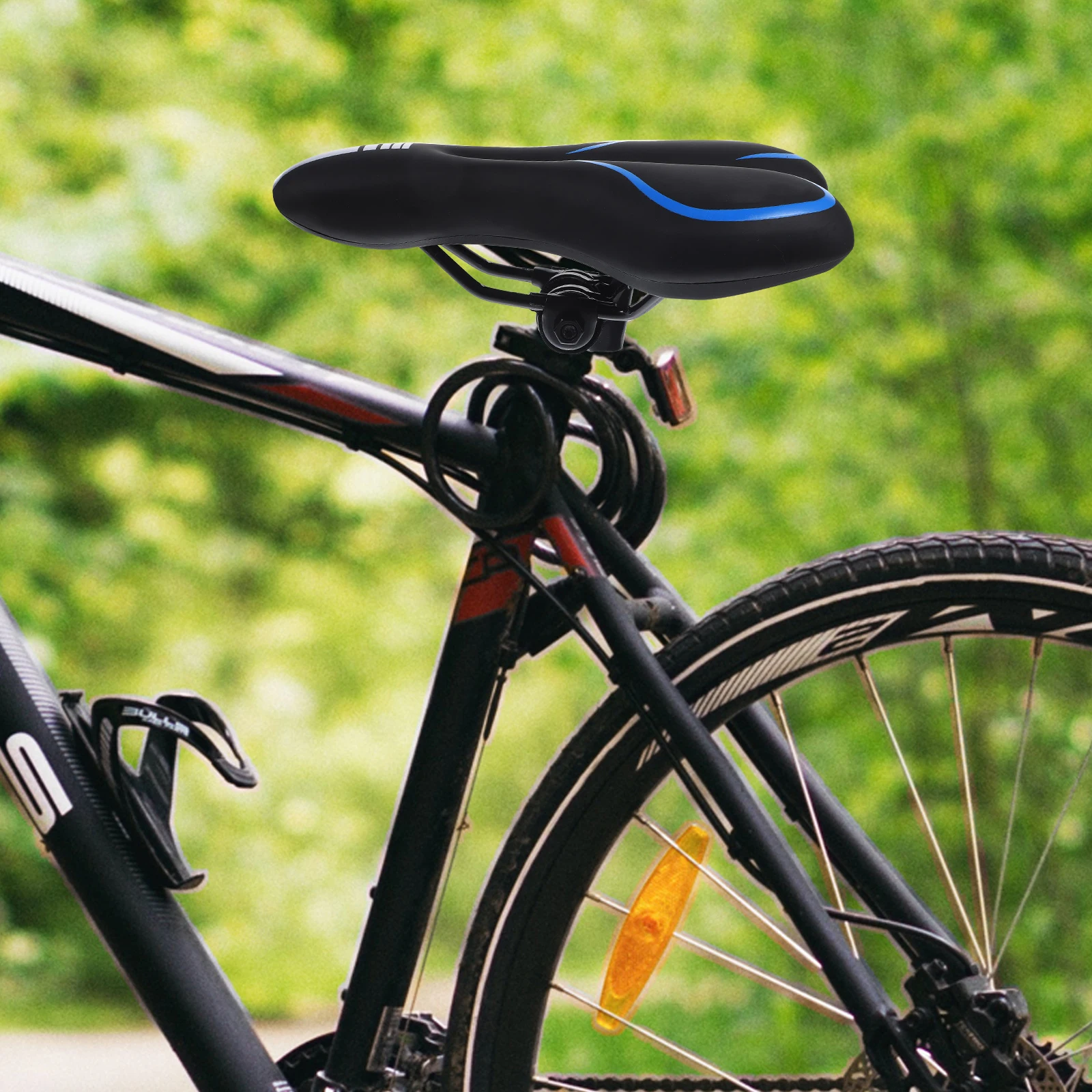 Universal Silicone Bike Saddle Thicken Seat Cycling Sports Cushion Blue Reflective Mountain Bike Seat Pad Comfortable