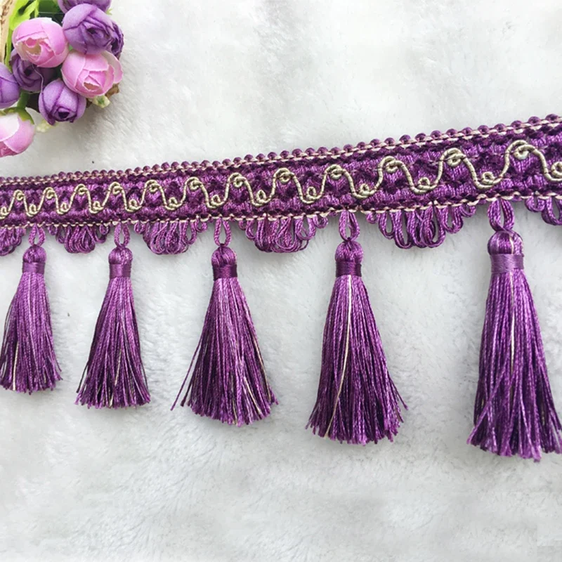 

1m European Style Tassel Lace Fringe Trimming Edging Trim Sewing Accessories Palace Clothes Decoration Upholstery Craft