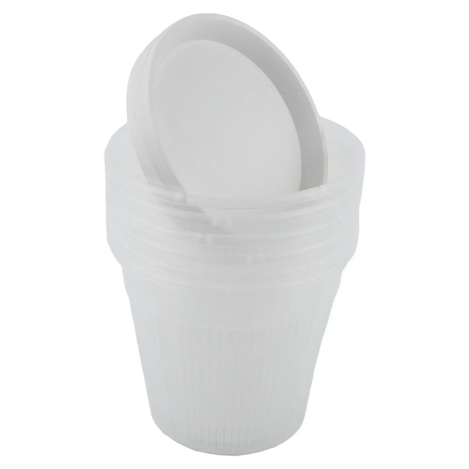 Set of 6 Clear Orchid Pots with Multiple Drainage Holes and Saucers to Aid in Root Aeration and Moisture Control