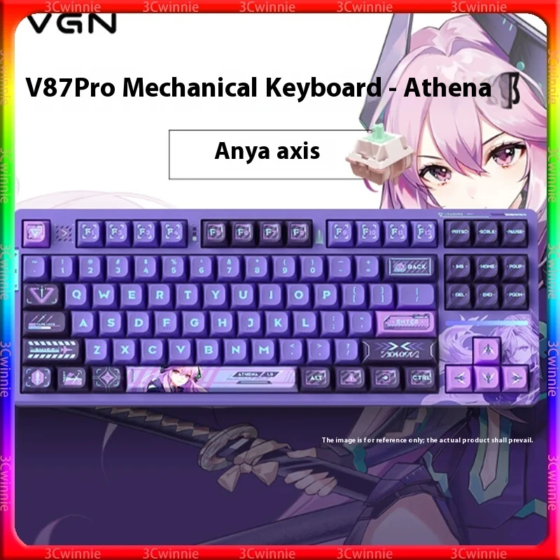 

Vgn V87pro Беспроводная механическая клавиатура 3-режимная прокладка Полностью горячая замена Rgb Киберспортивная игровая клавиатура Периферийное оборудование