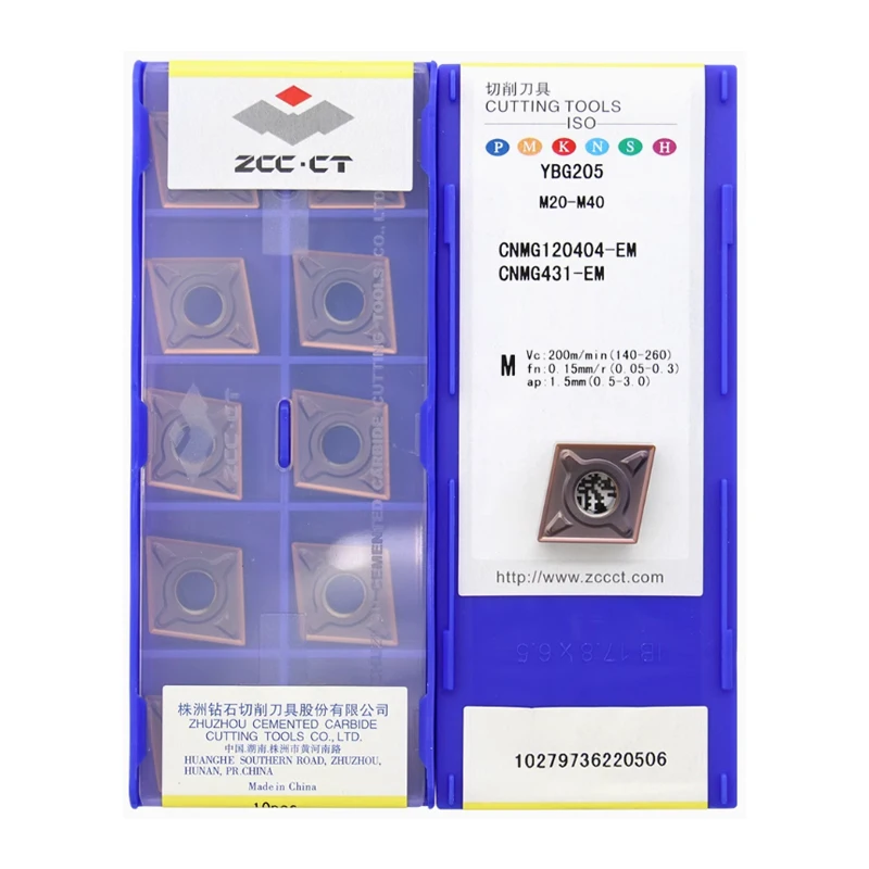 Original ZCCCT CNMG120404-EM YBG202 YBG205 YBM153 YBM253 YBG302 carbide insert for cutting Tools