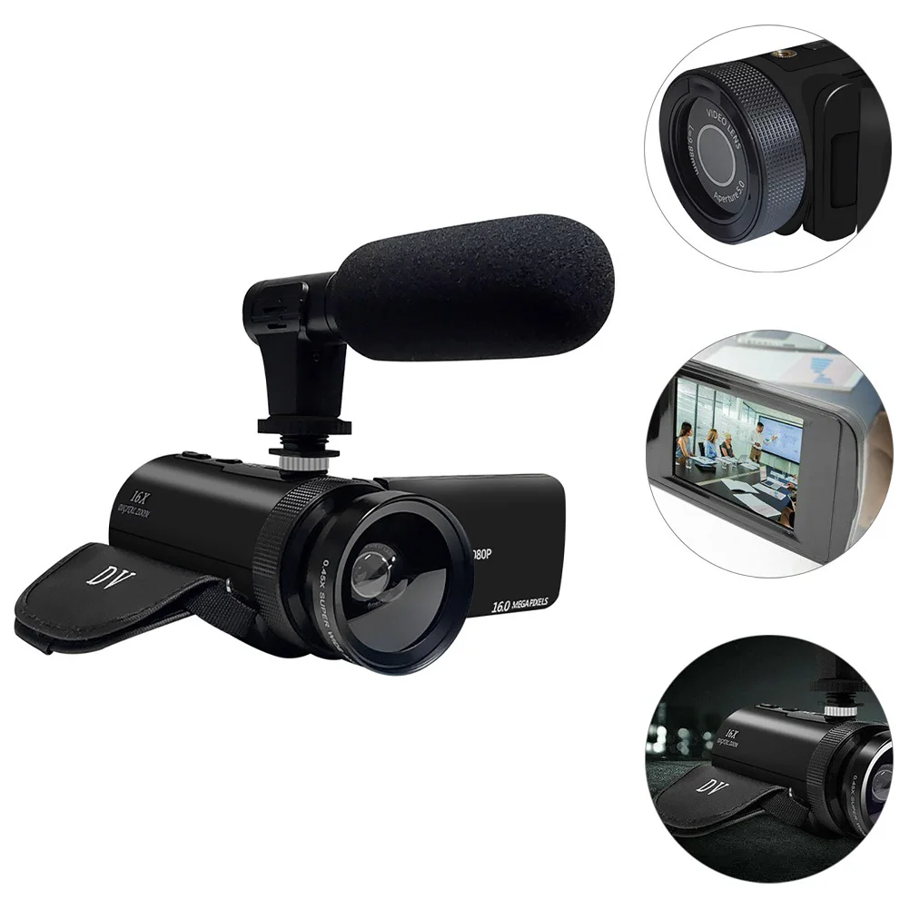 1Set Digital Video Camera Hd Camcorder Wide Angle Lens Multi Function Portable Recording Noise Reduction Digital Camera