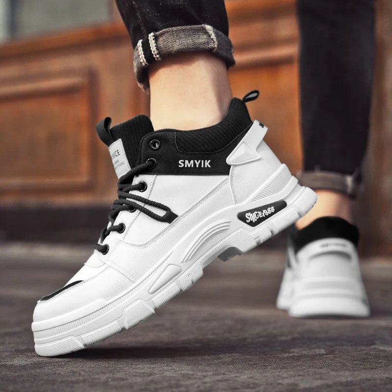 

Мужские ботинки на мягкой подошве, противоскользящие повседневные удобные высокие ботинки на толстой подошве, универсальная рабочая обувь на четыре сезона, Zapatillas Male