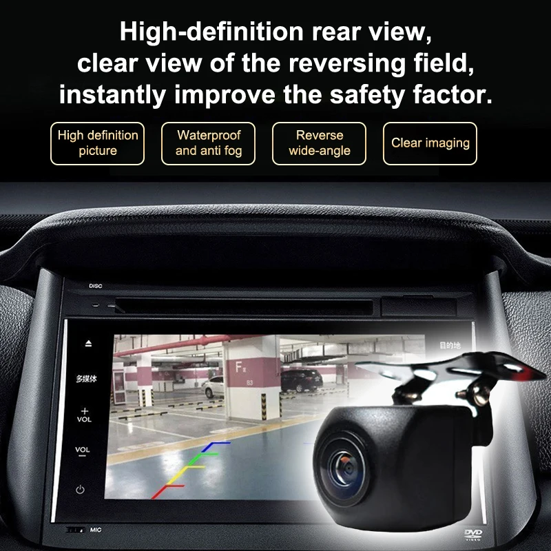 Wide Angle HD Car Rearview Camera Rear View Video Vehicle Camera Backup Reverse Camera Waterproof Night Vision Parking Camera