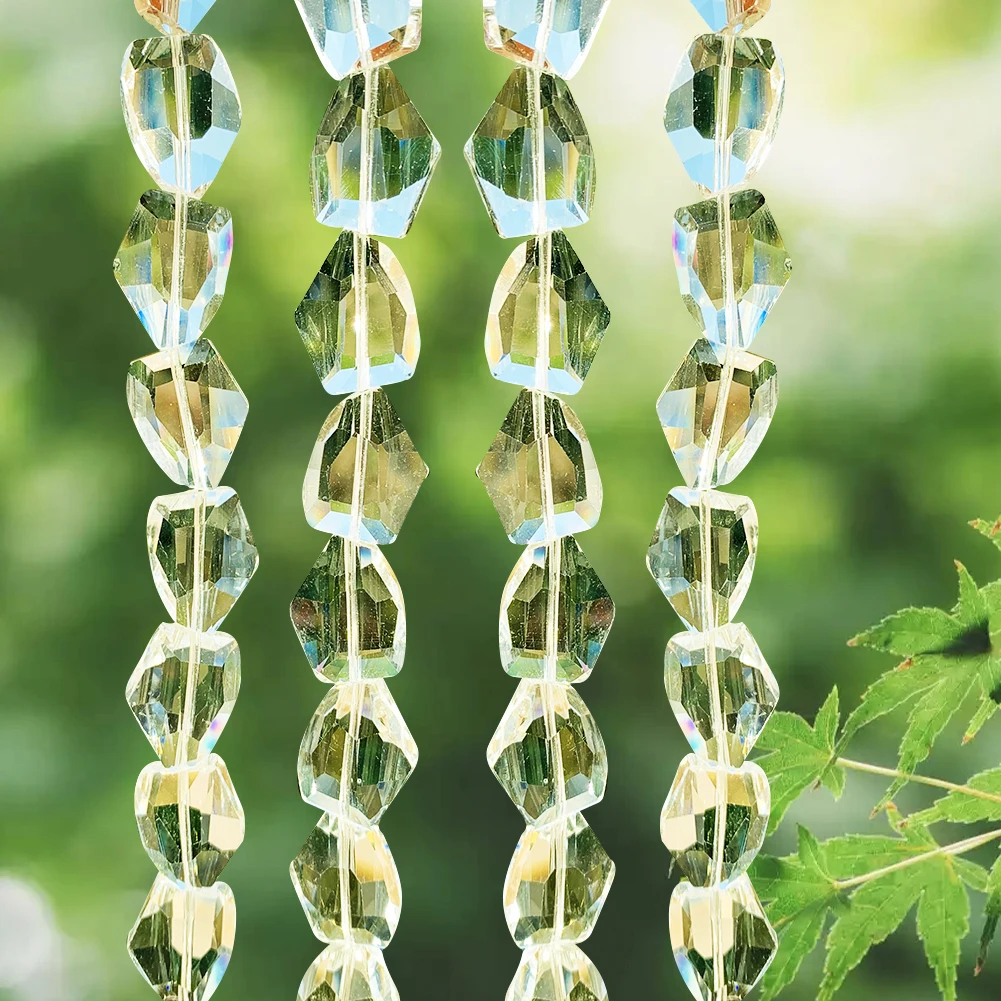 10 pçs k9 prismas de cristal claro suncatcher lustre facetado irregular pingente de cristal parte da lâmpada de vidro casamento decoração para casa