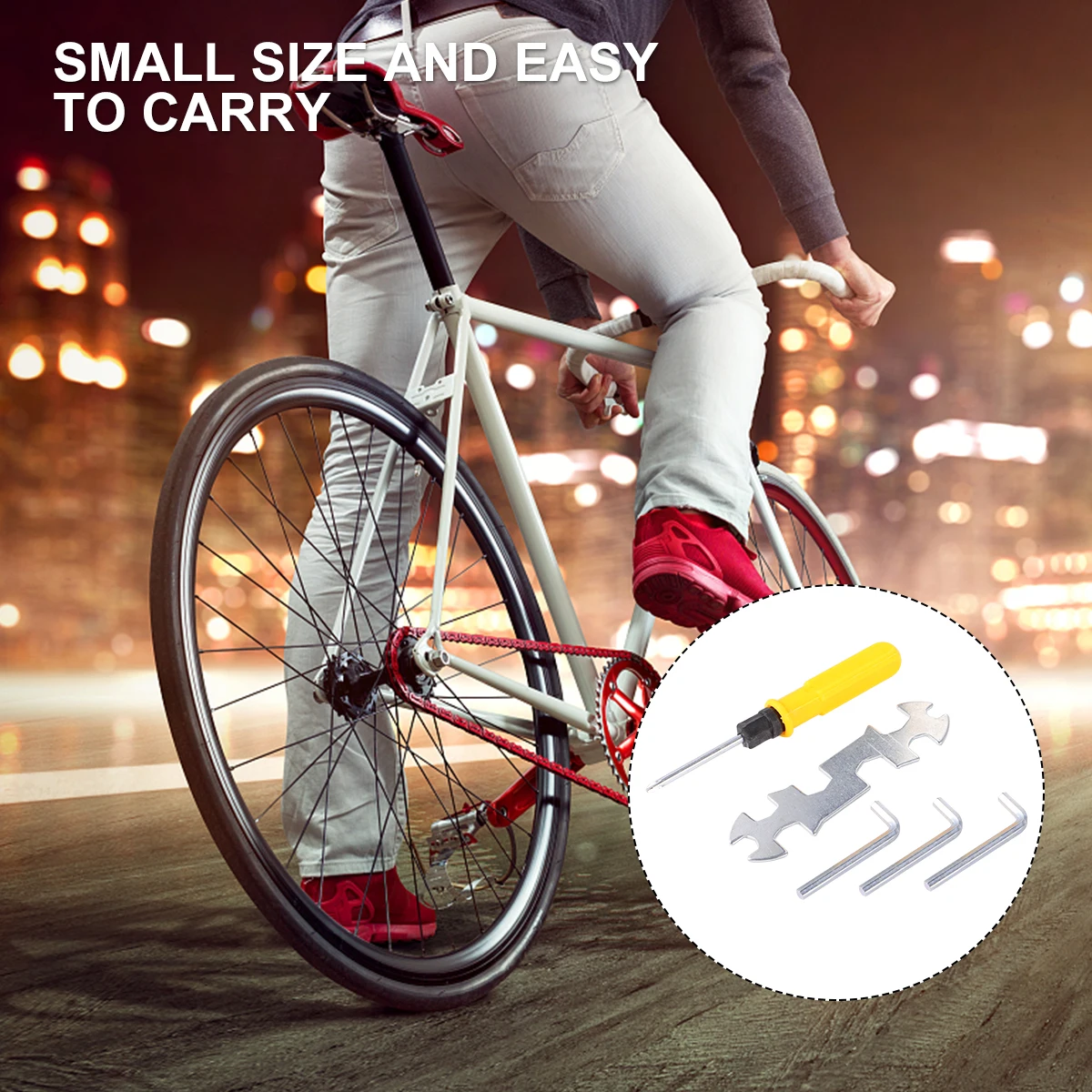 

Multipurpose Bike Tool Kit Wrench Screwdriver Ratchet Compact Repair Set Multi Function Accessories Steel Durable Household