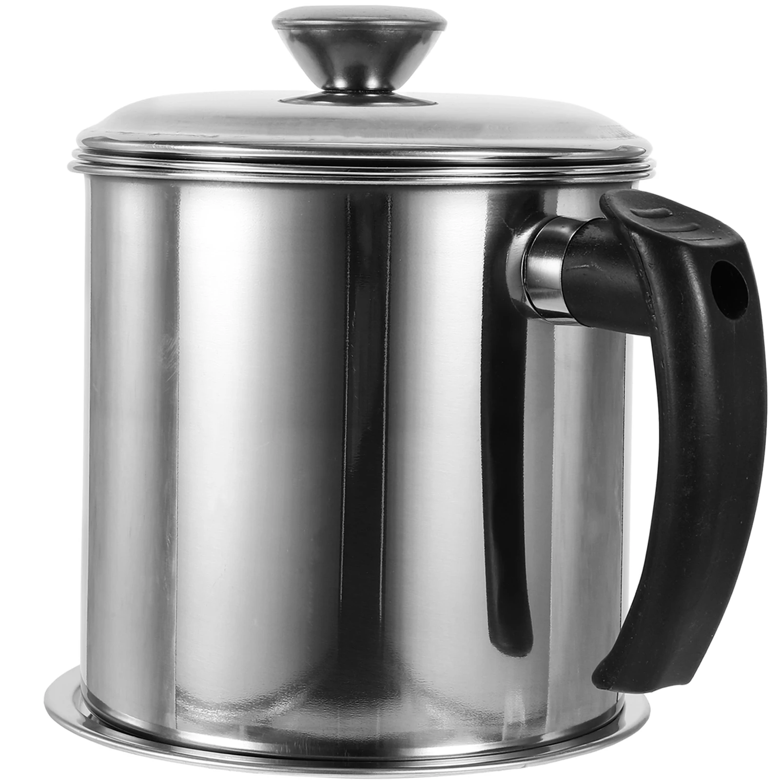 

Stainless Steel Oil Pot Strainer Reusable Filter Container Storage Tank Can Lid Dust Insect Proof Easy Handle Restaurant