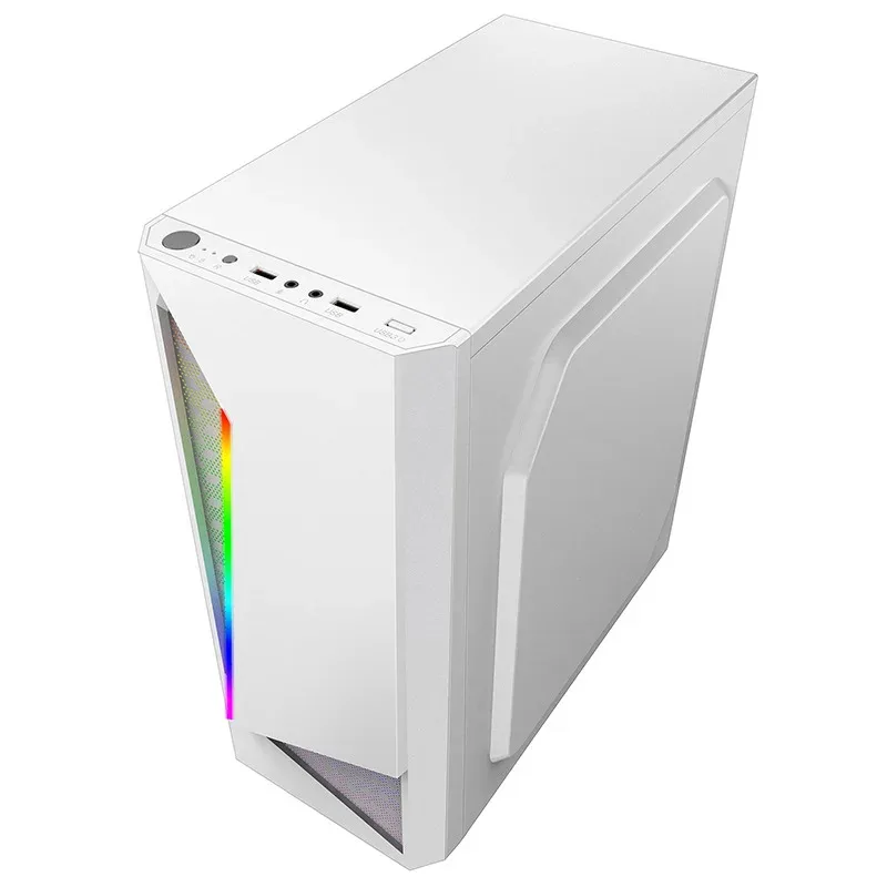 Aotesier pc gaming i9 i7 ordenador tira de luz acrílica panel frontal fuente de alimentación superior chasis transparente lateral juego atx host box
