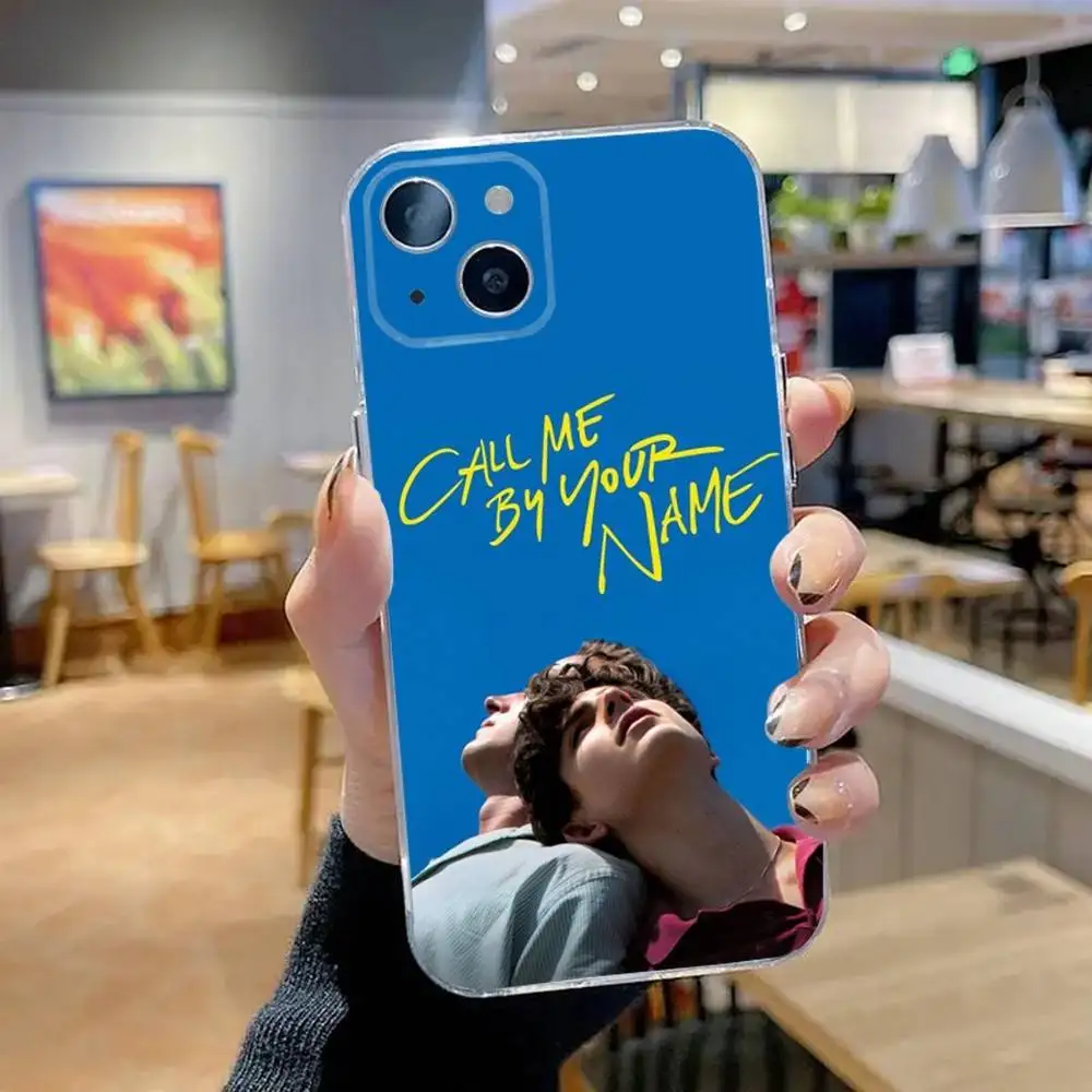 Llámame por su nombre funda de teléfono para iPhone 16,15,14,13,12,11 Pro,Max,Plus,X,XS,XR,SE,Mini silicona transparente suave