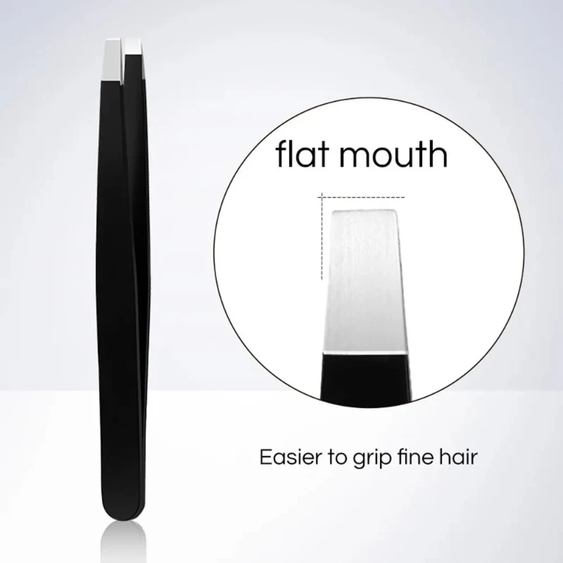 眉毛ピンセット,ステンレス鋼,ピンセット,傾斜したピンクの先端,黒,無害なフェイスメイク,美容,卸売