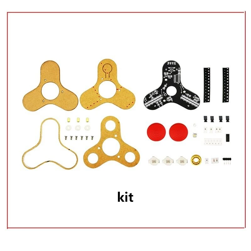 LED Fidget Spinner Luminous Display Three Lobe Digital Gyro Electronic DIY Production Welding Kit