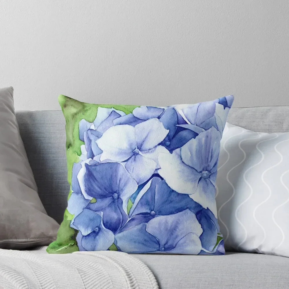 Blue Hydrangea Throw Pillow Sitting Cushion Sofa Covers For Living Room Decorative Cushions For Luxury Sofa Pillow